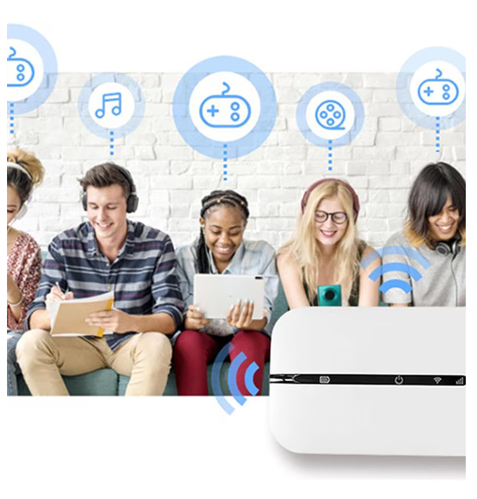 Portable 4G/5G Wi-Fi Router with SIM Card Slot Supports Multiple Devices