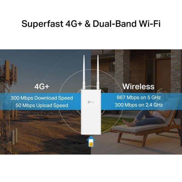 TP-Link Archer MR500-Outdoor 4G+ AC1200 Dual Band WiFi Outdoor Router
