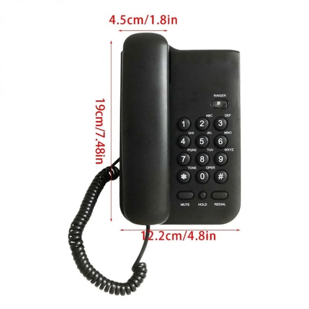 Wired Desktop Wall Mount Corded Telephone English Extension Phone